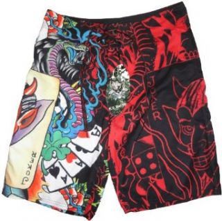 Men's Ed Hardy Swim Trunks Board Shorts Joker Red at  Mens Clothing store Fashion Board Shorts