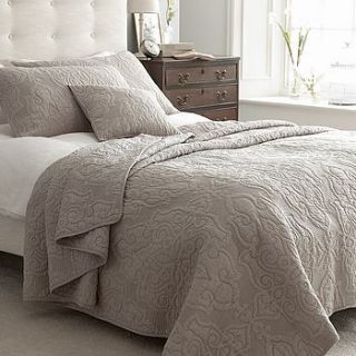 taupe quilted bedspread by marquis & dawe