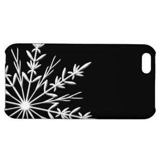 White Winter Snowflake on Black iPhone 5C Case