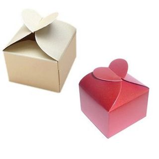 set of 10 metallic heart favour boxes by sleepyheads