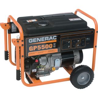 Generac GP5500 Portable Generator   6875 Surge Watts, 5500 Rated Watts, CARB 
