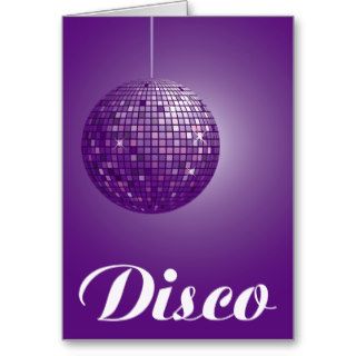 purple disco ball greeting card