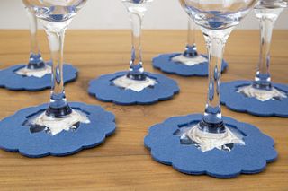 oxford blue felt wine glass slippers by madewithfelt