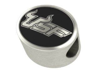 University of South Florida Bead Fits Most Pandora Style Bracelets Including Pandora, Chamilia, Biagi, Zable, Troll and More. High Quality Bead in Stock for Immediate Shipping Jewelry