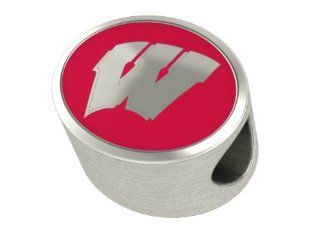 Wisconsin Badgers Collegiate Bead Fits Most Pandora Style Bracelets Including Pandora, Chamilia, Zable and More. Highest Quality Bead Available and in Stock for Immediate Shipping. Officially Licensed Wisconsin Pandora Charm Jewelry