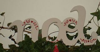 cream wooden noel sign  by cambric and cream ltd