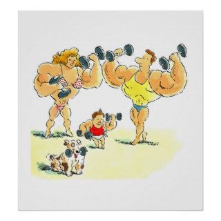 Weight Lifting Family Print