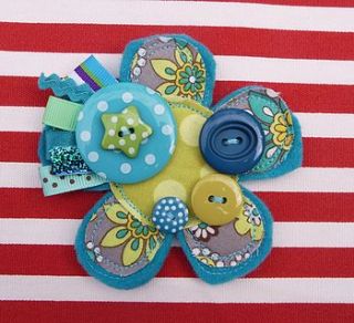 turquoise flower brooch by polka