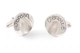 circle fingerprint cufflinks by fingerprint jewellery