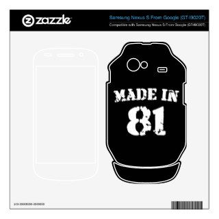 1981 Made In 81 Skins For Samsung Nexus S