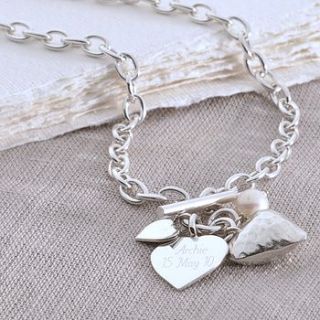 sterling silver hammered heart necklace by hurley burley
