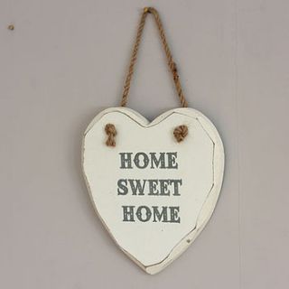 hanging home sweet home heart sign by lisa angel homeware and gifts
