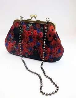 silk poppy evening bag by bleuet textiles