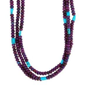 Purple Turquoise 3 Strand Necklace Jewelry