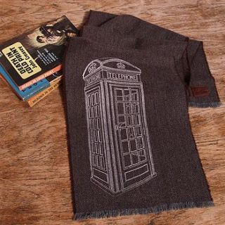 phone box print wool scarf personalisable by stabo