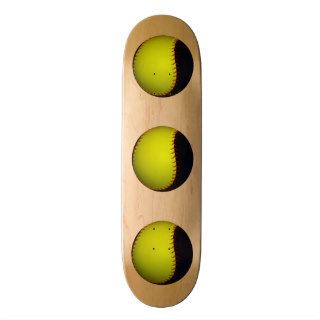 Yellow and Black Baseball / Softball Skateboard Deck