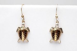 gold and silver turtle earrings by simon kemp jewellers