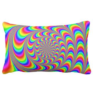 Crazy Optical Illusion Rainbow Spiral Holographic Throw Pillows