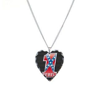 Necklace Heart Charm 1 Confederate Rebel Flag Artsmith Inc Jewelry