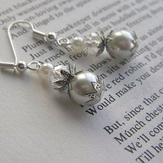 sterling silver pearl and crystal earrings by bunny loves evie