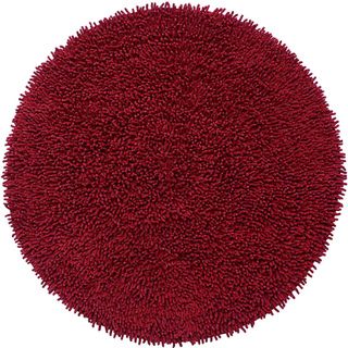 Hand woven Burgundy Chenille Shag Rug (3' Round) St Croix Trading Round/Oval/Square