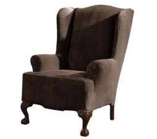Sure Fit Stretch Royal Diamond Wing Chair Slipcover —