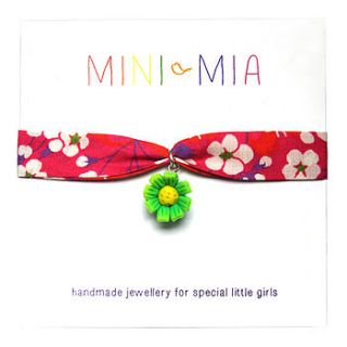 children's flower ribbon bracelet by mia lia