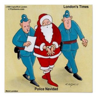 Police Navidad Funny Christmas Poster Posters