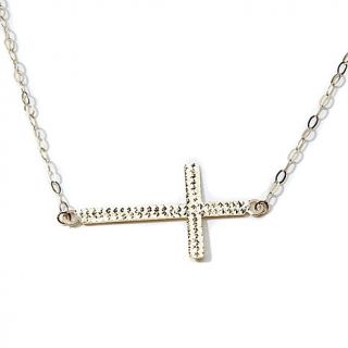 10K Sideways Cross 17" Necklace
