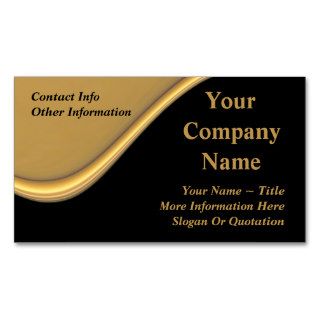 Classy Gold Wave On Black Business Cards