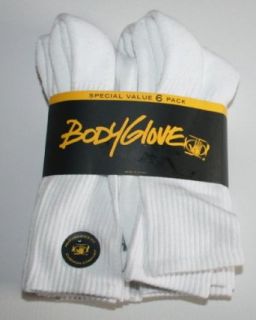 Body Glove Men's Performance Crew Socks 6 Pair (White) Clothing