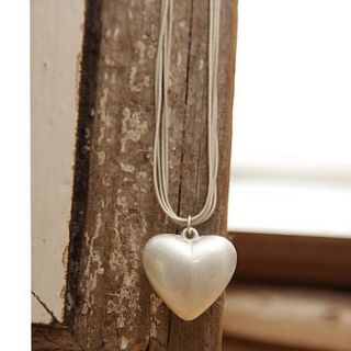 silver heart charm necklace by lavender room