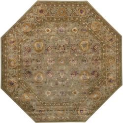Hand tufted Grandeur Tan Wool Rug (8' Octagon) Surya Round/Oval/Square