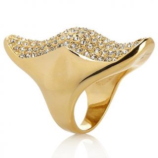 Elongated Crystal Accented Knuckle Ring