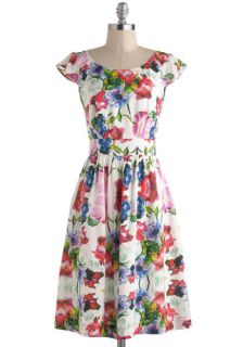 Emily and Fin Get What You Dessert Dress in Vibrant Blooms  Mod Retro Vintage Dresses