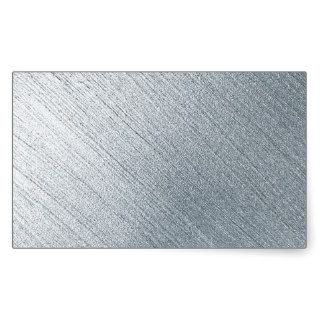 Brushed Aluminum Rectangular Stickers
