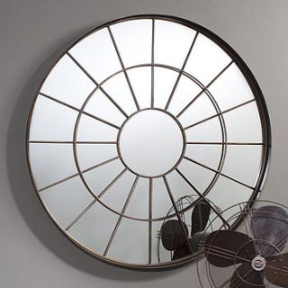 round industrial window mirror by primrose & plum