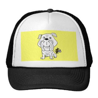 XX  Yellow Jacket Stinging Bulldog Cartoon Mesh Hat