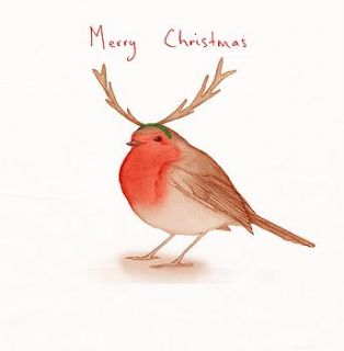 'reindeer robin' christmas card by loveday designs