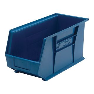 Quantum Storage Heavy Duty Stacking Bins — 18in. x 8 1/4in. x 9in. Size, Carton of 6  Ultra Stack   Hang Bins