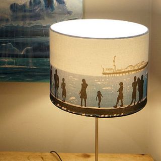 seaside print drum lampshade by smart deco