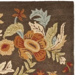 Handmade Blossom Brown Traditional Wool Rug (4' x 6') Safavieh 3x5   4x6 Rugs