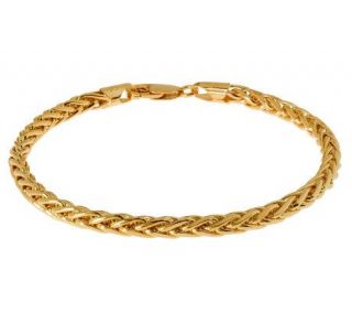 Veronese 18K Clad 8" Polished Wheat Chain Bracelet —