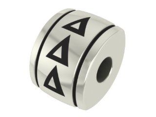 Delta Delta Delta Barrel Sorority Bead Fits Most Pandora Style Bracelets Including Pandora, Chamilia, Biagi, Zable, Troll and More. High Quality Bead in Stock for Immediate Shipping Jewelry
