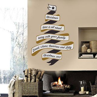 personalised christmas tree wall sticker by oakdene designs