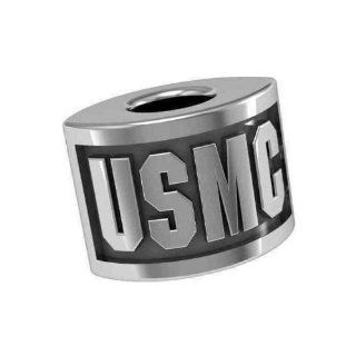 Military Armed Services Marines USMC Bead is Made in the U.S.A. And Fits Most Pandora Style Bracelets Including Pandora, Chamilia, Biagi, Zable, Troll and More. High Quality Bead in Stock for Immediate Shipping. This Is the Highest Quality Bead on the Mark