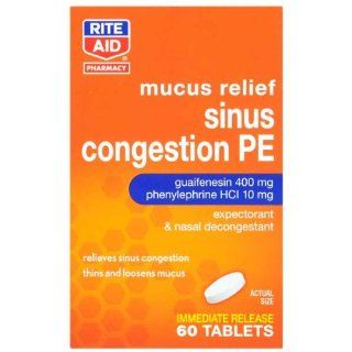 Rite Aid Mucus Relief Sinus, Tablets, 60 ct Health & Personal Care