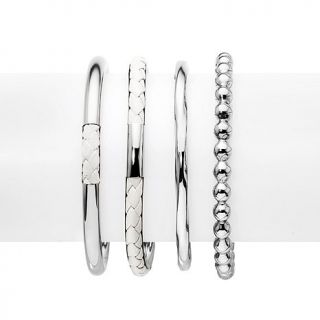 Stately Steel Set of 4 Bangle Bracelets