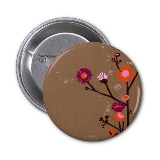 Ethnic Flowers Pinback Buttons