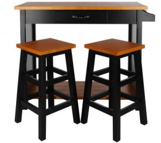 Three Piece Nantucket Breakfast Table and Stool Set —